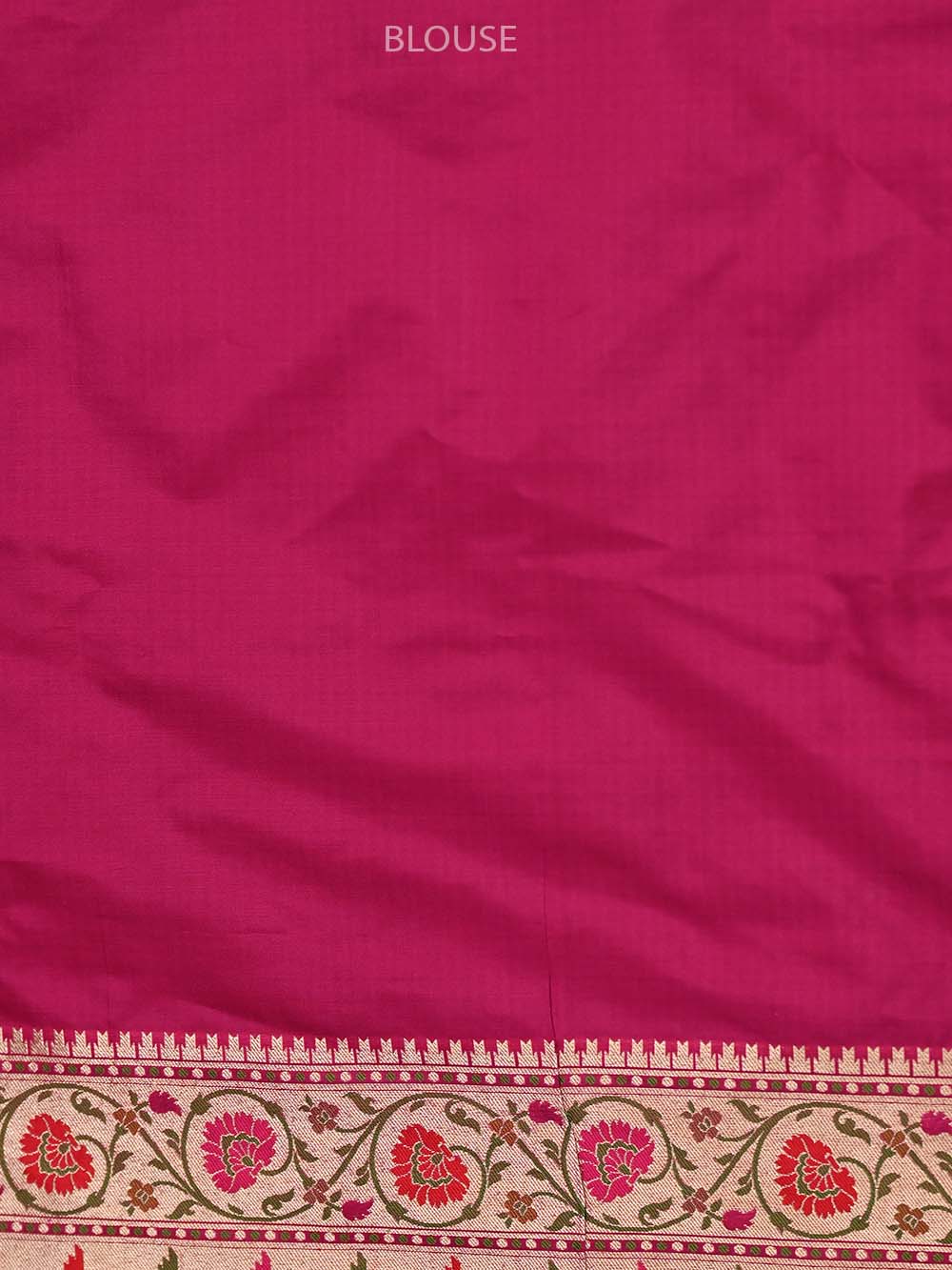 Dark Pink Paithani Shikargah Katan Silk Handloom Banarasi Saree - Sacred Weaves