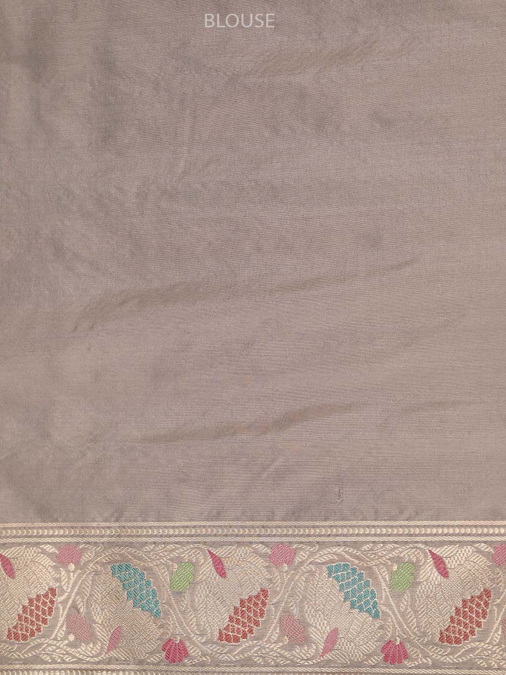 Beige Meenakari Katan Silk Handloom Banarasi Saree - Sacred Weaves