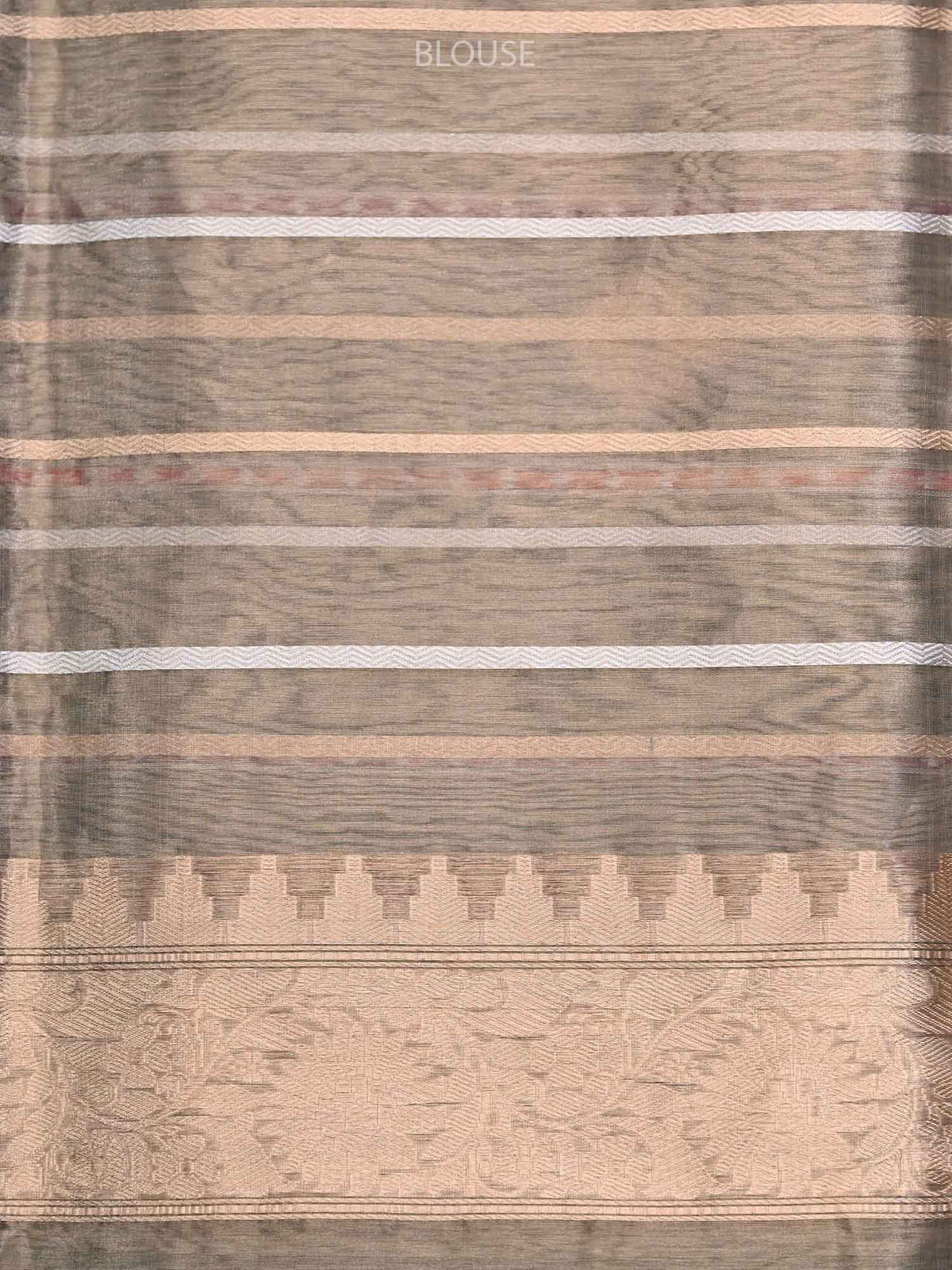 Grey Gold Tissue Handloom Banarasi Saree - Sacred Weaves
