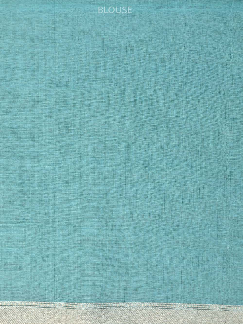 Sea Green Stripe Cotton Silk Handloom Banarasi Saree - Sacred Weaves