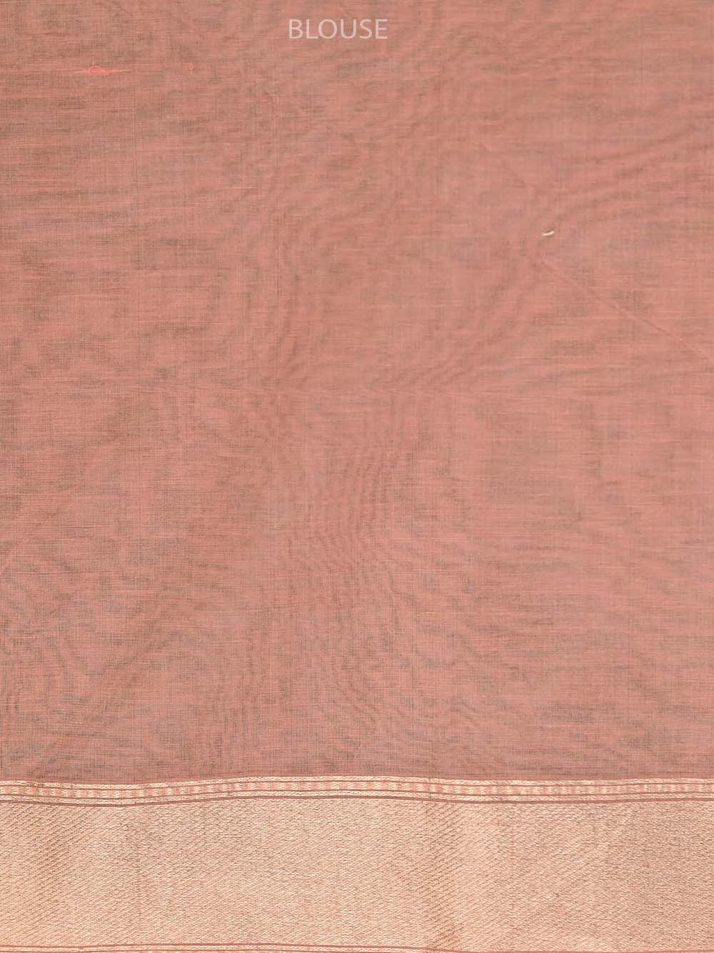 Peach Stripe Cotton Silk Handloom Banarasi Saree - Sacred Weaves