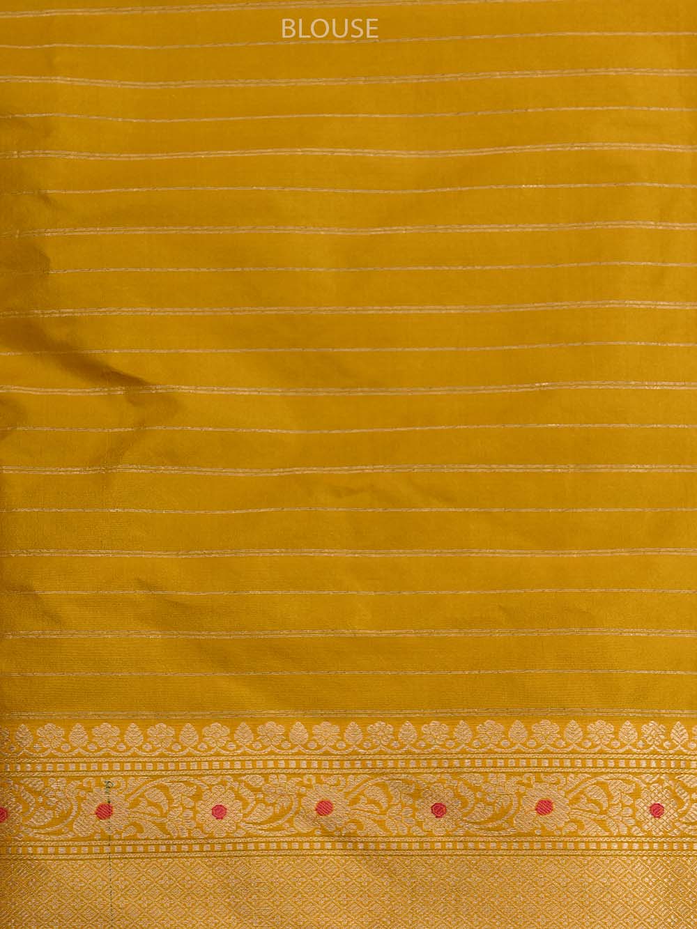 Mustard Meenakari Katan Silk Handloom Banarasi Saree - Sacred Weaves
