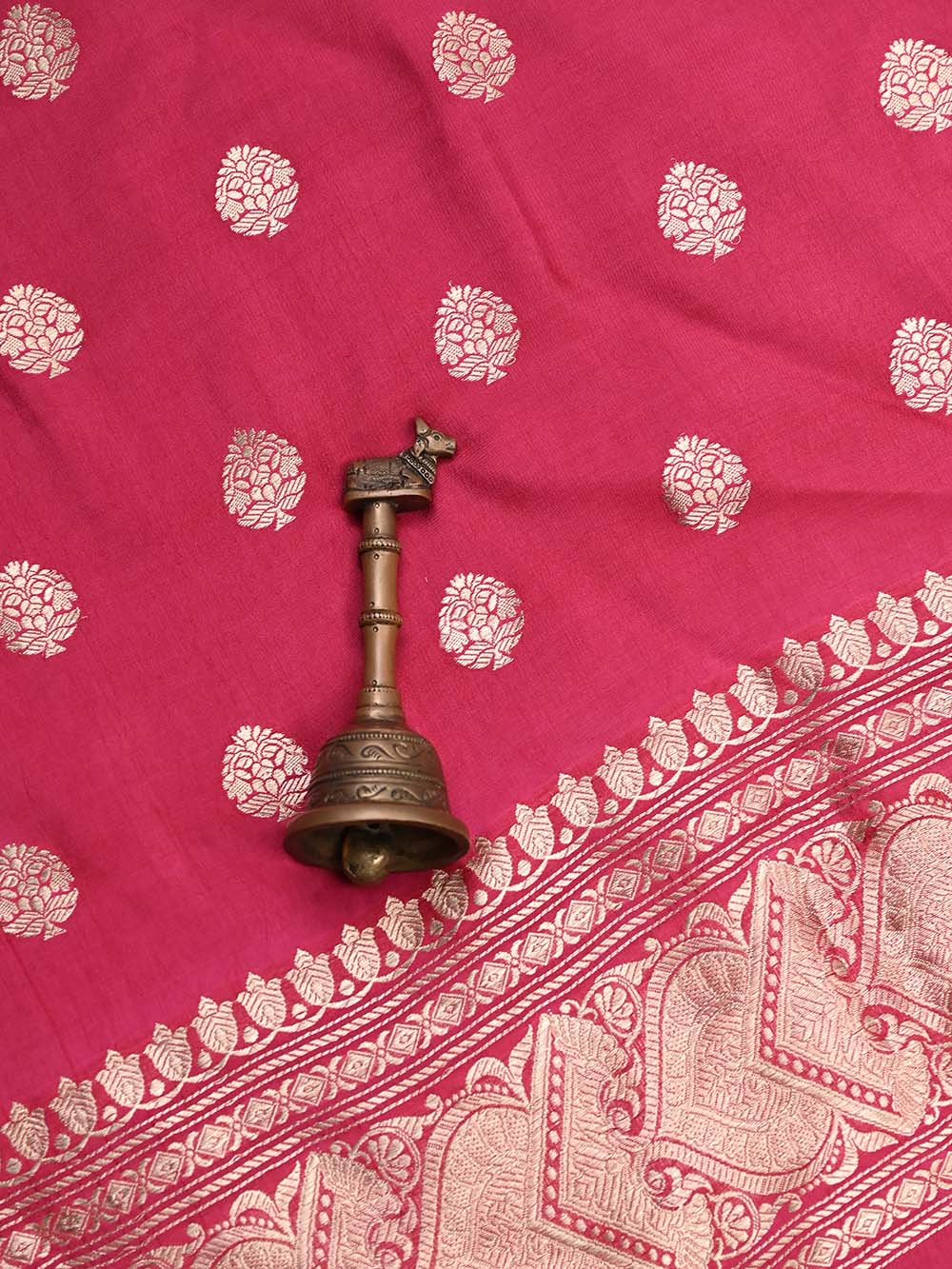 Dark Pink Katan Silk Handloom Banarasi Suit - Sacred Weaves