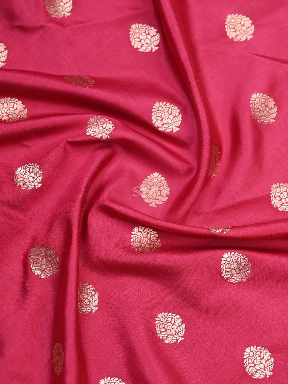 Dark Pink Katan Silk Handloom Banarasi Suit - Sacred Weaves