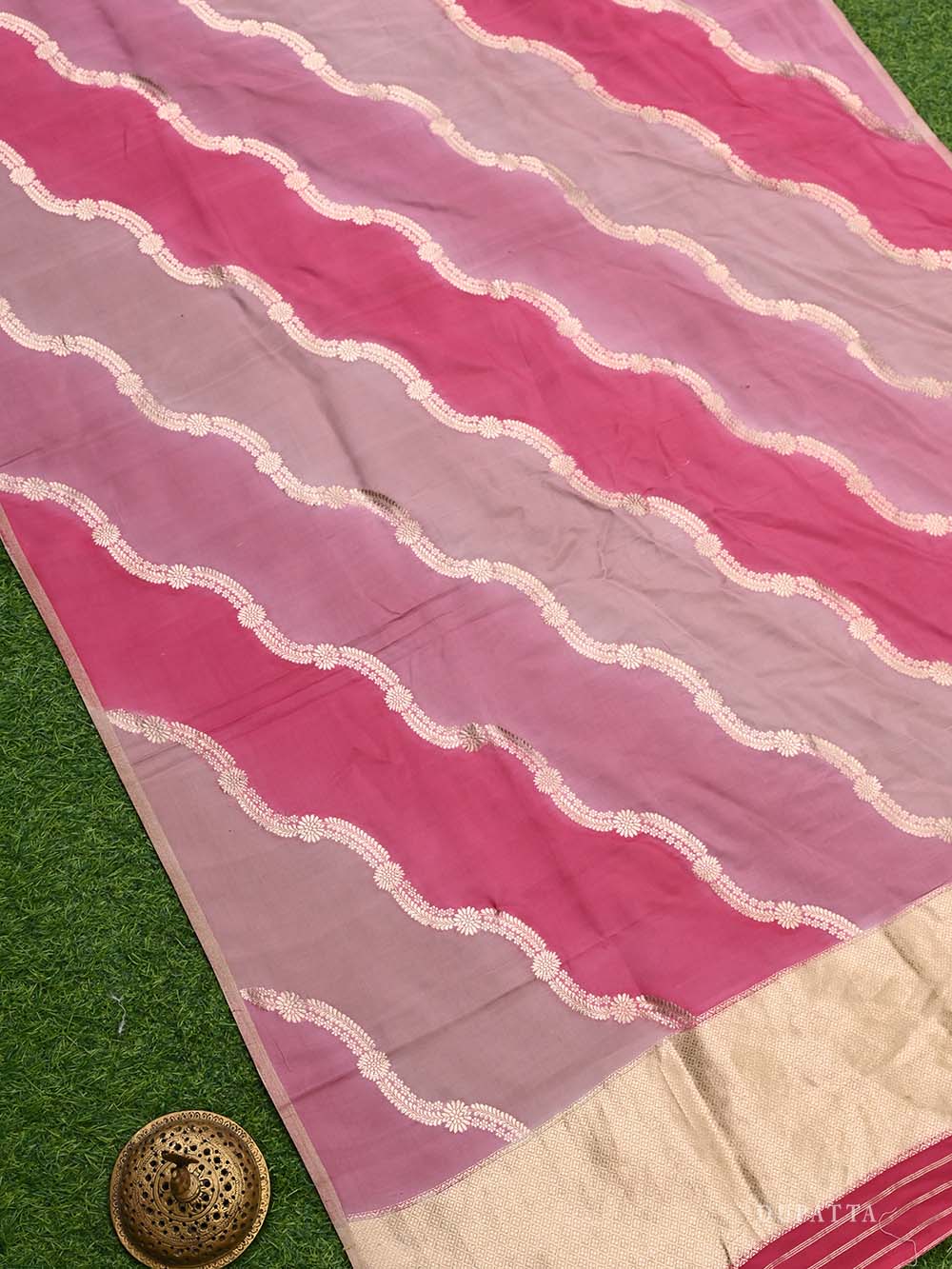 Dark Pink Katan Silk Handloom Banarasi Suit - Sacred Weaves