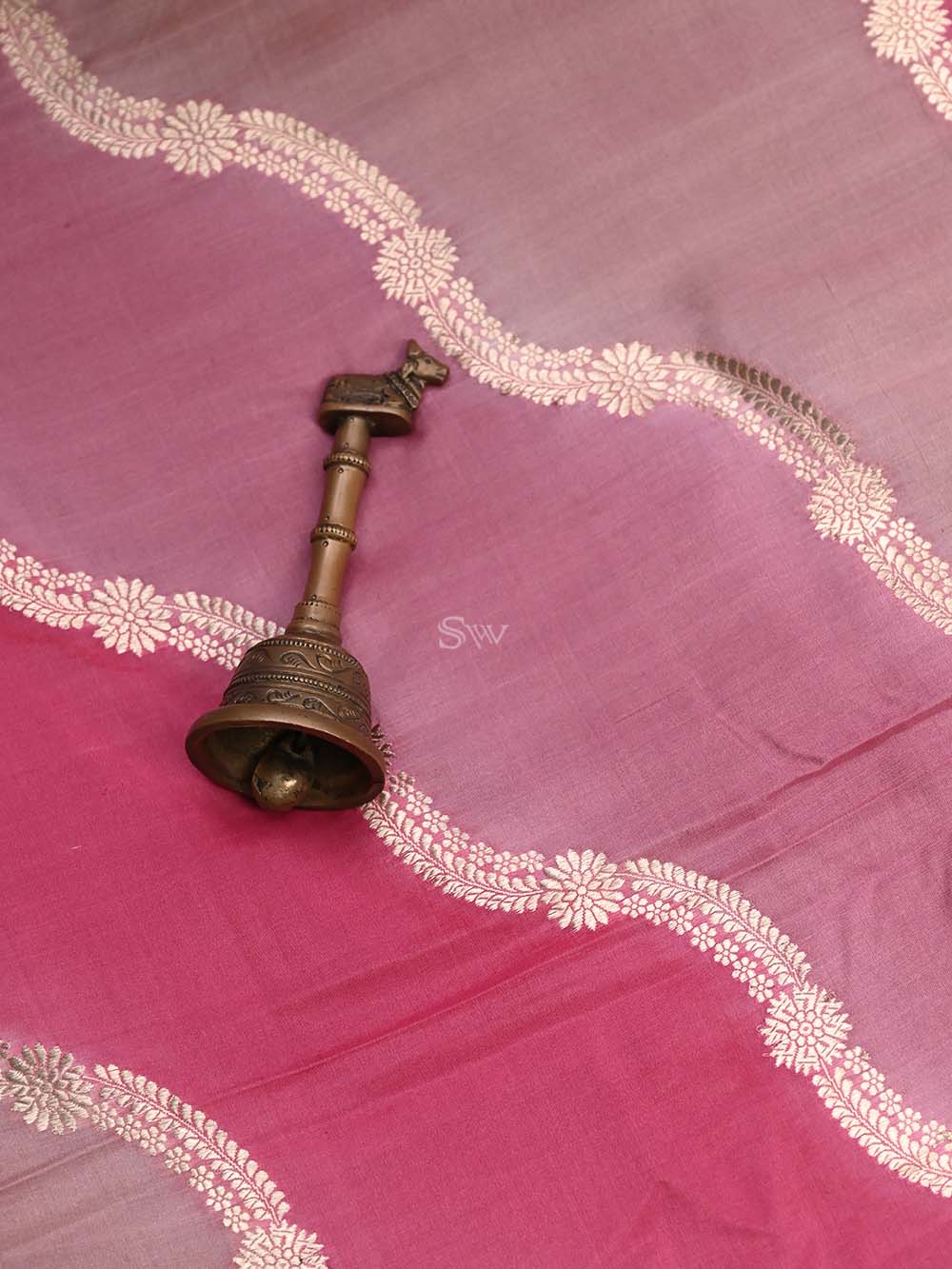 Dark Pink Katan Silk Handloom Banarasi Suit - Sacred Weaves