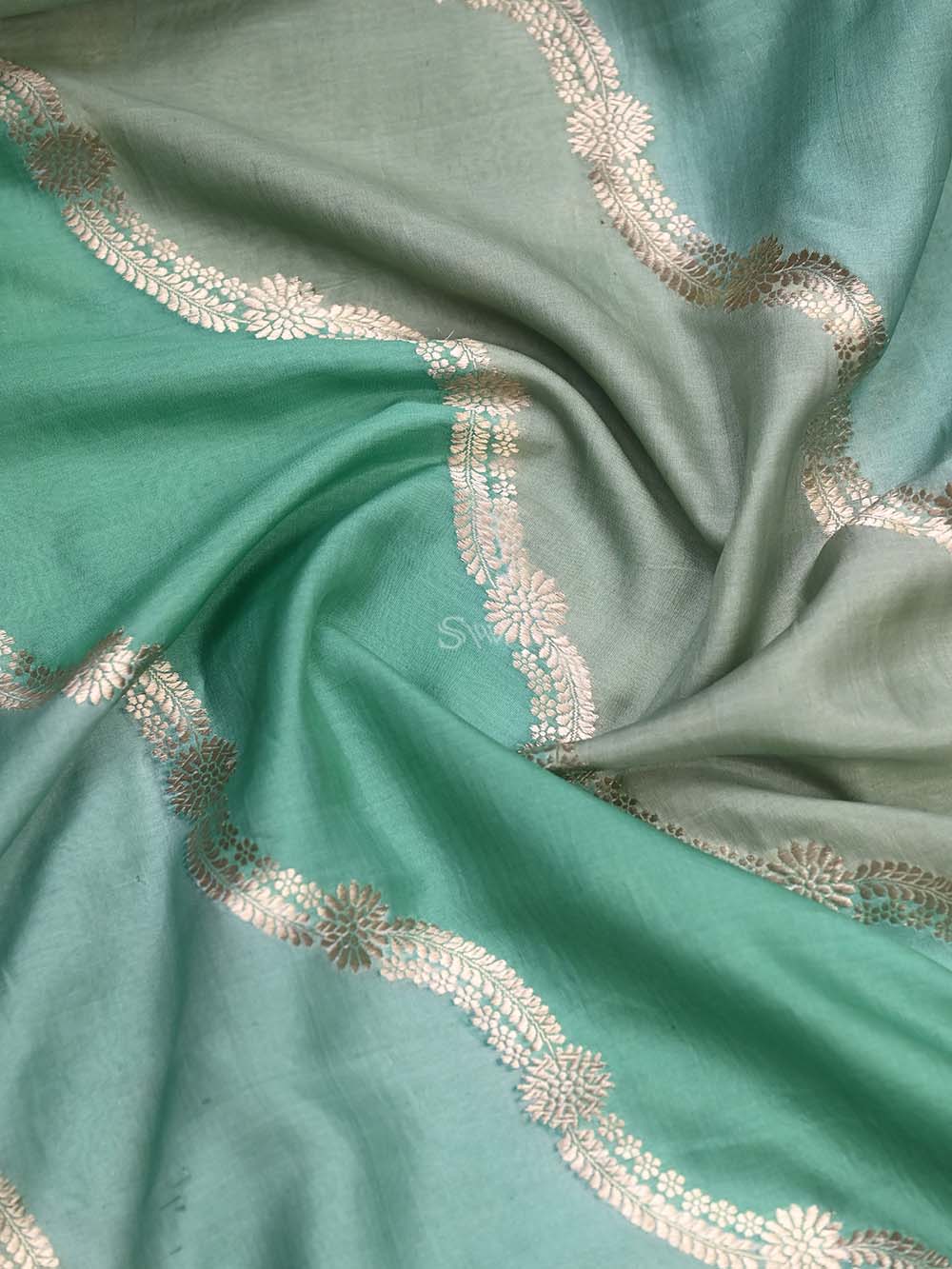Green Katan Silk Handloom Banarasi Suit - Sacred Weaves