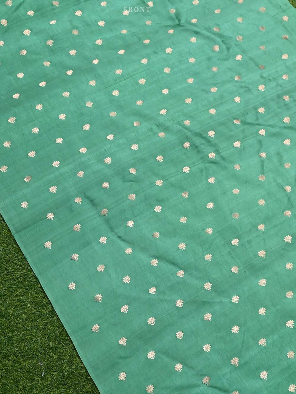 Green Katan Silk Handloom Banarasi Suit - Sacred Weaves