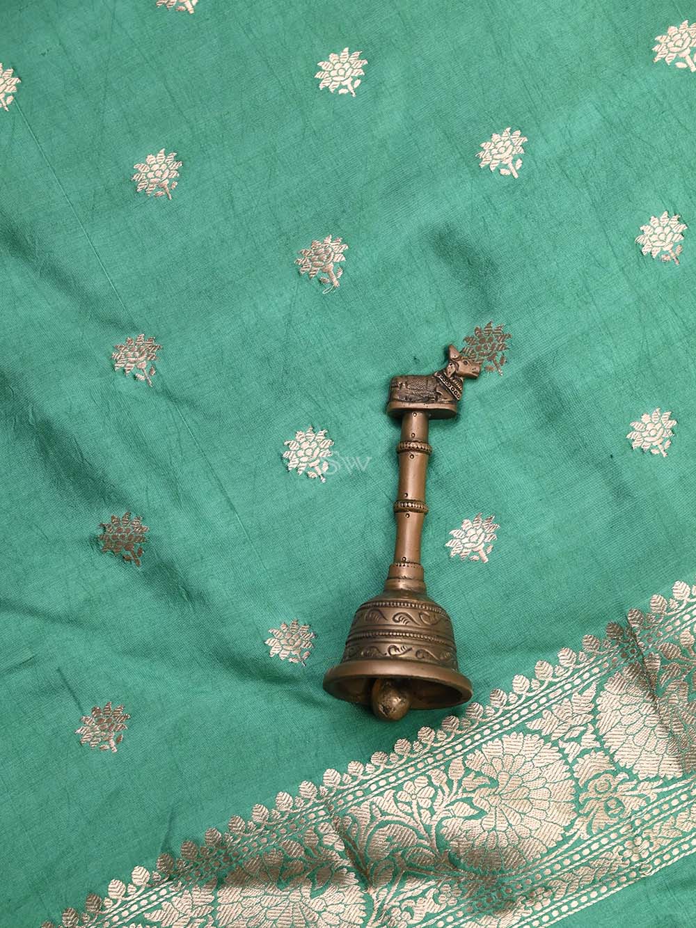 Green Katan Silk Handloom Banarasi Suit - Sacred Weaves