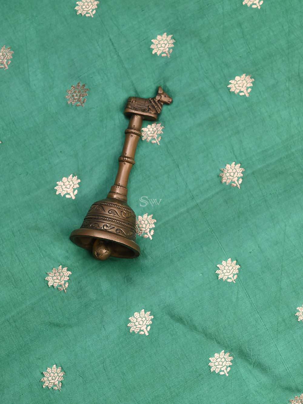 Green Katan Silk Handloom Banarasi Suit - Sacred Weaves