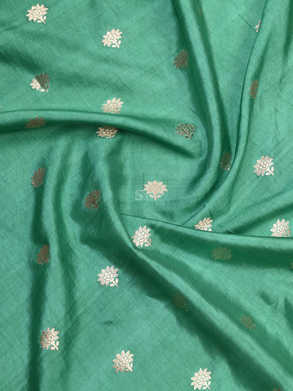 Green Katan Silk Handloom Banarasi Suit - Sacred Weaves