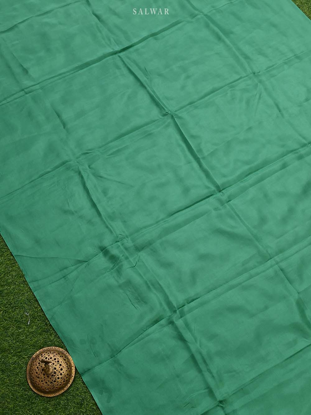 Green Katan Silk Handloom Banarasi Suit - Sacred Weaves
