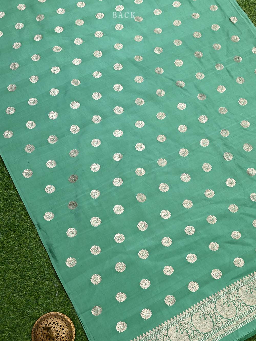Green Katan Silk Handloom Banarasi Suit - Sacred Weaves