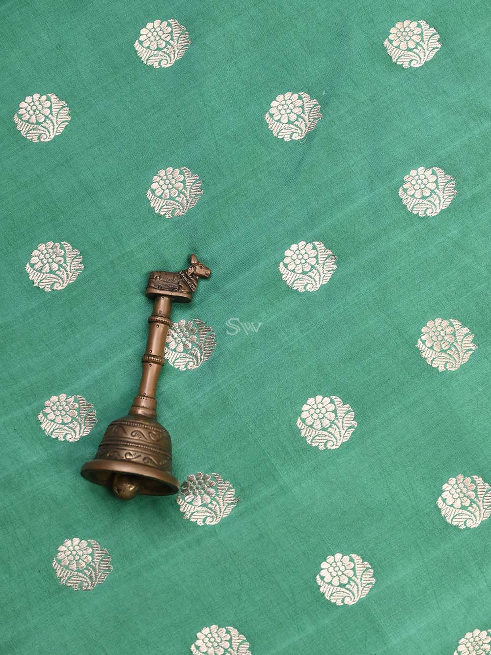 Green Katan Silk Handloom Banarasi Suit - Sacred Weaves