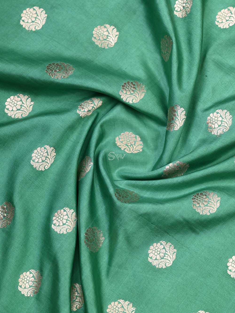 Green Katan Silk Handloom Banarasi Suit - Sacred Weaves