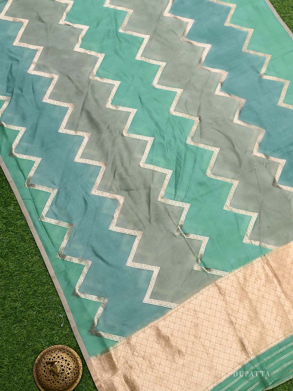 Green Katan Silk Handloom Banarasi Suit - Sacred Weaves