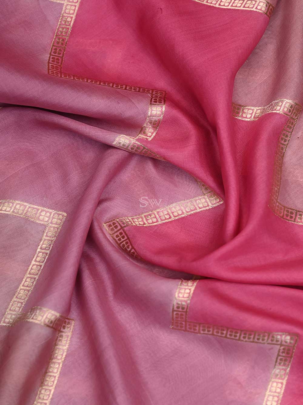 Dark Pink Katan Silk Handloom Banarasi Suit - Sacred Weaves