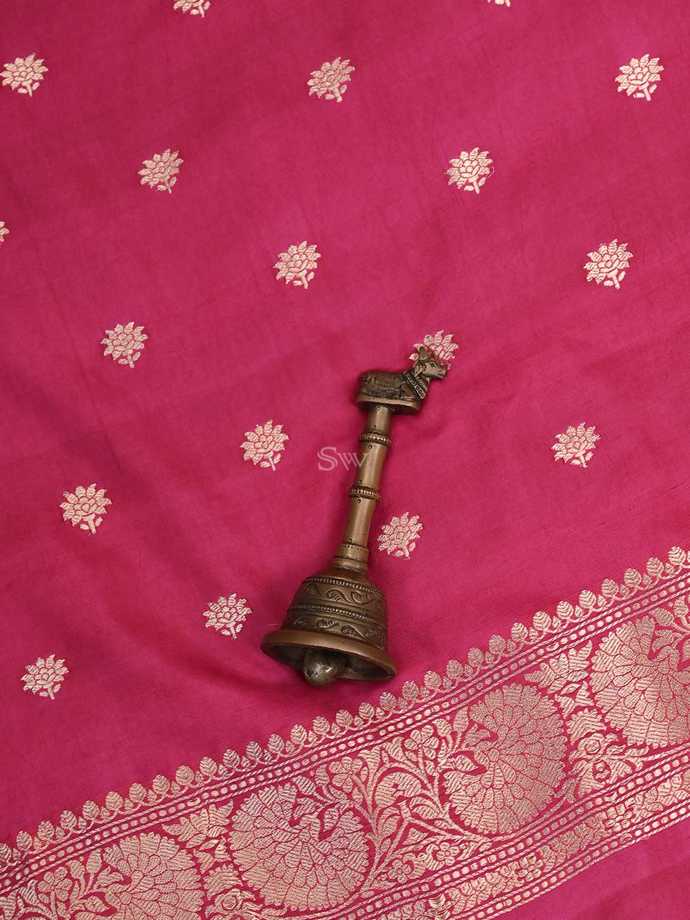 Dark Pink Katan Silk Handloom Banarasi Suit - Sacred Weaves