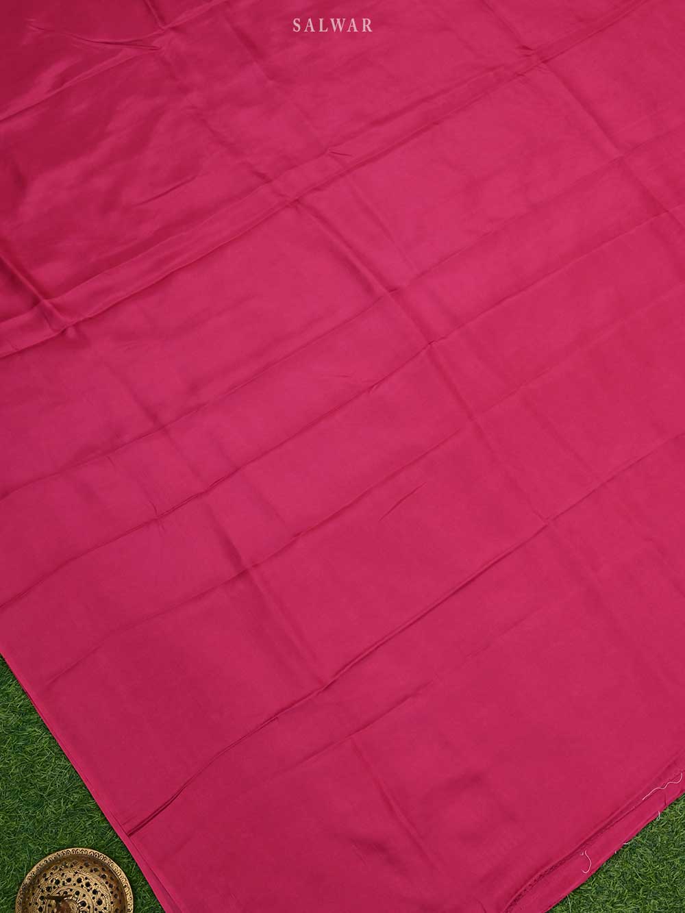 Dark Pink Katan Silk Handloom Banarasi Suit - Sacred Weaves
