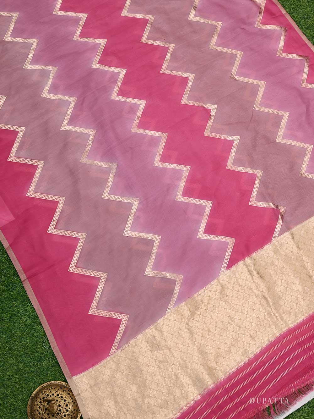 Dark Pink Katan Silk Handloom Banarasi Suit - Sacred Weaves