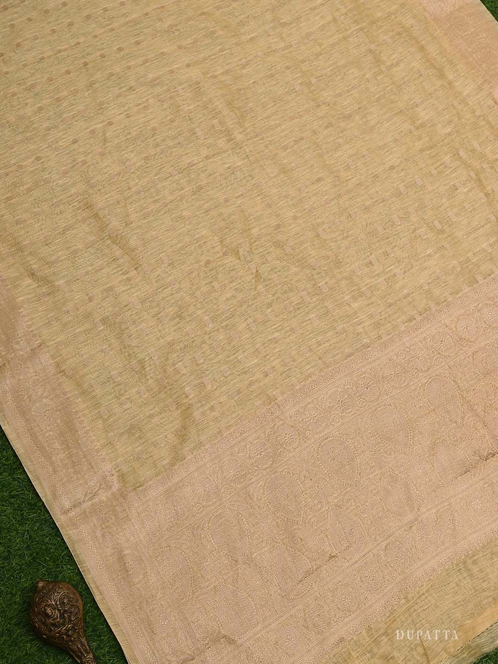 Yellow Linen Handloom Banarasi Suit - Sacred Weaves