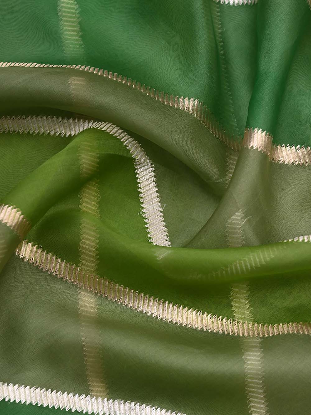 Moss Green Moonga Tussar Silk Handloom Banarasi Suit - Sacred Weaves