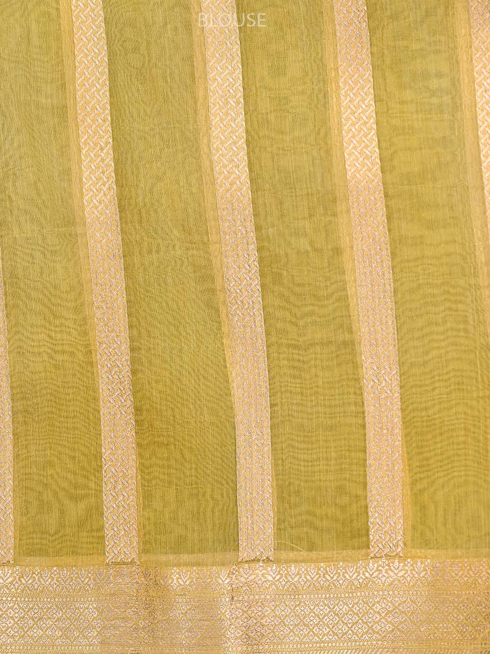 Mustard Beige Rangkat Organza Handloom Banarasi Saree - Sacred Weaves