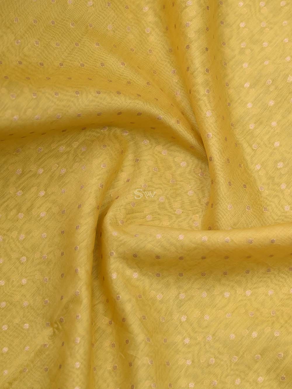Yellow Cotton Handloom Banarasi Suit - Sacred Weaves