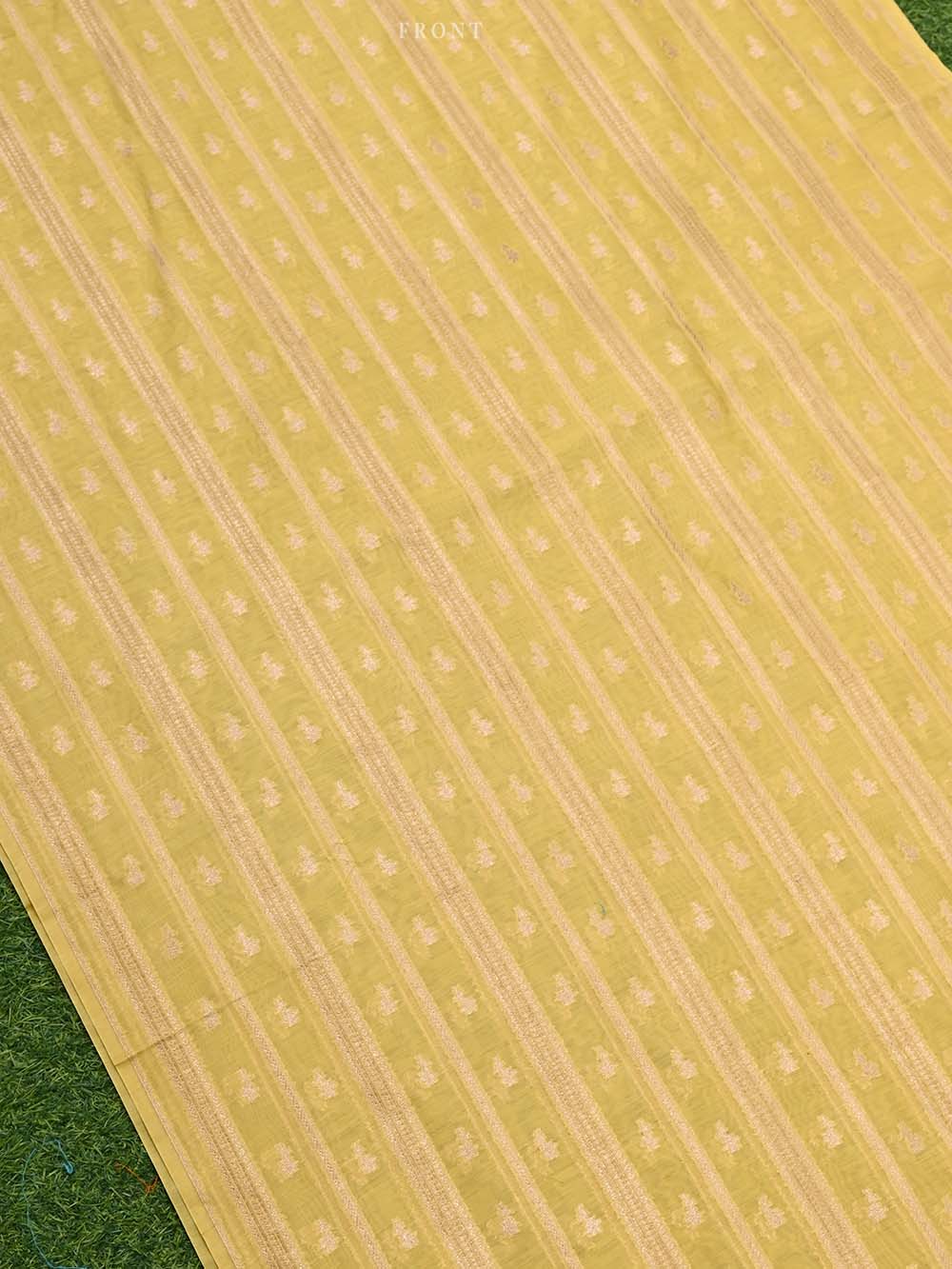 Yellow Cotton Handloom Banarasi Suit - Sacred Weaves
