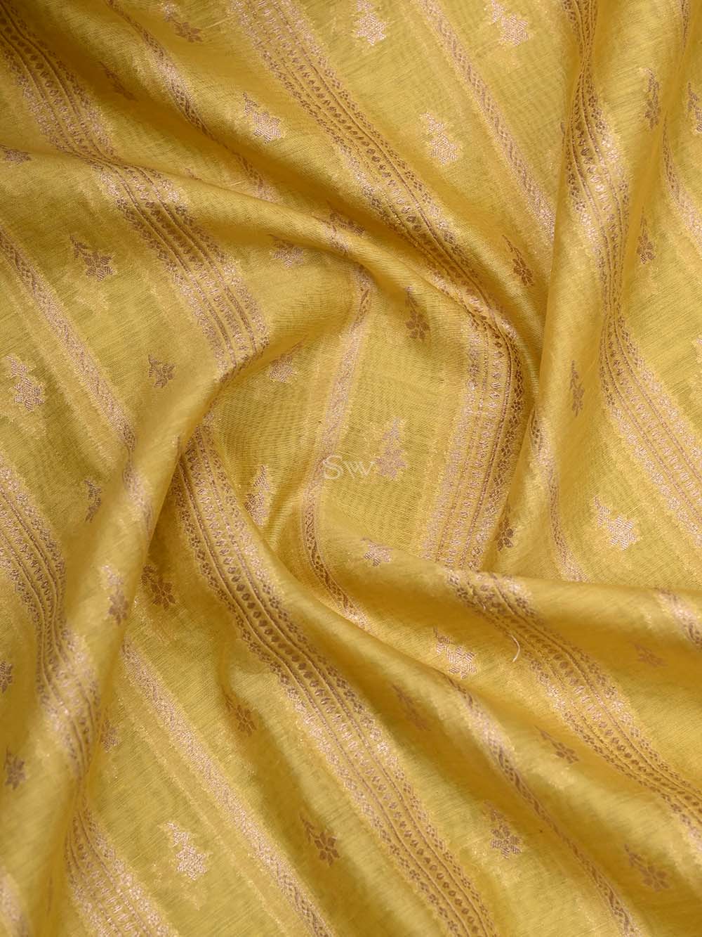 Yellow Cotton Handloom Banarasi Suit - Sacred Weaves