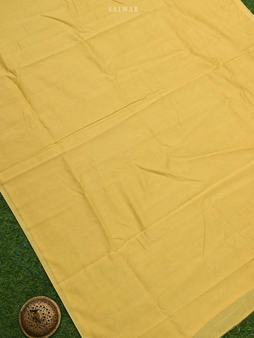 Yellow Cotton Handloom Banarasi Suit - Sacred Weaves