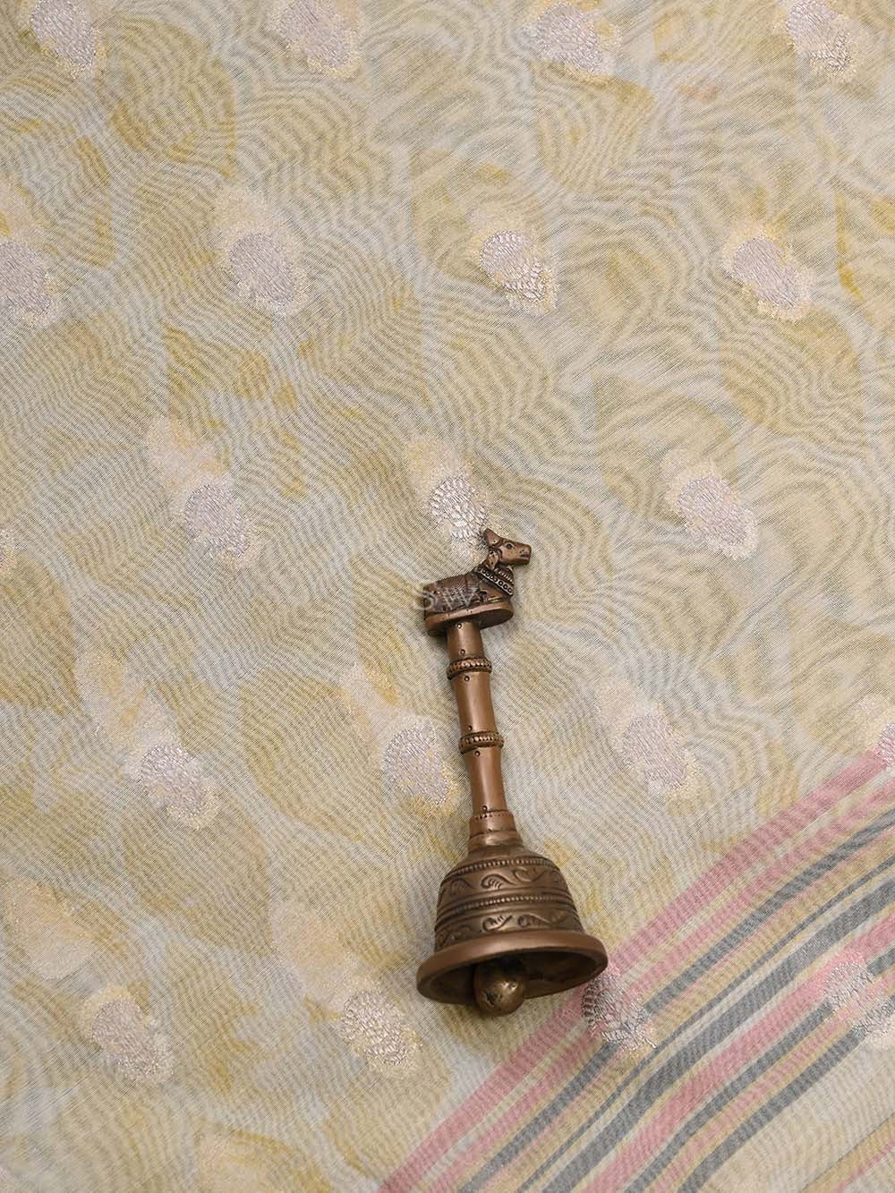 Light Yellow Cotton Handloom Banarasi Suit - Sacred Weaves