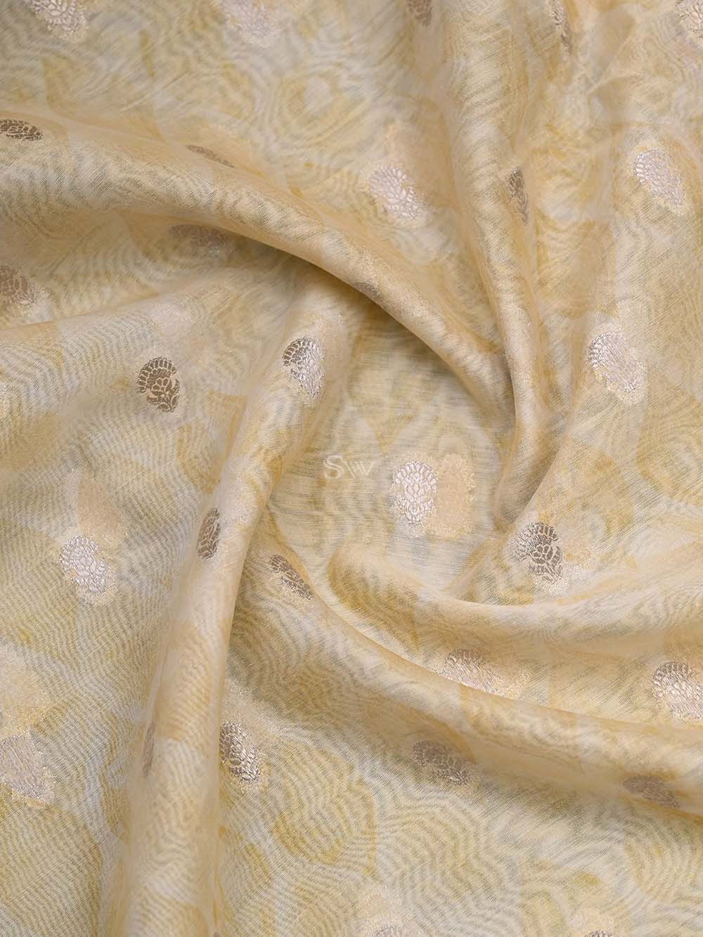 Light Yellow Cotton Handloom Banarasi Suit - Sacred Weaves