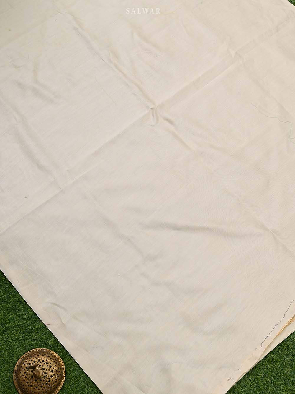 Light Yellow Cotton Handloom Banarasi Suit - Sacred Weaves