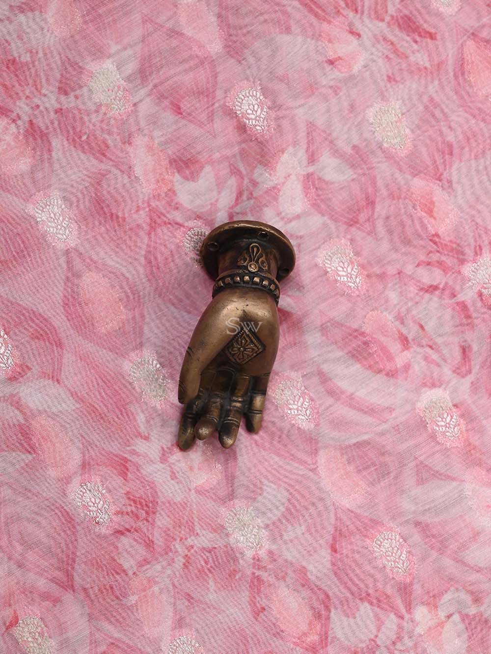 Pastel Pink Cotton Handloom Banarasi Suit - Sacred Weaves