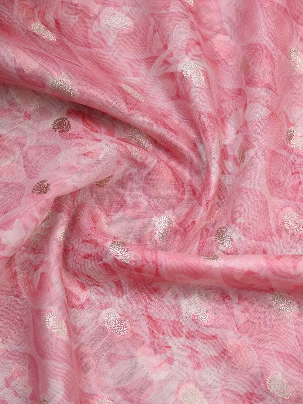 Pastel Pink Cotton Handloom Banarasi Suit - Sacred Weaves