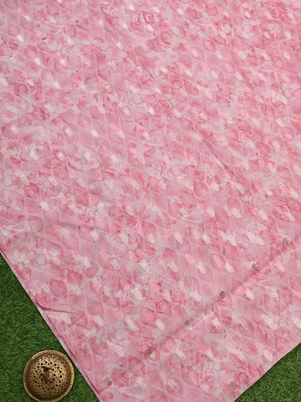 Pastel Pink Cotton Handloom Banarasi Suit - Sacred Weaves