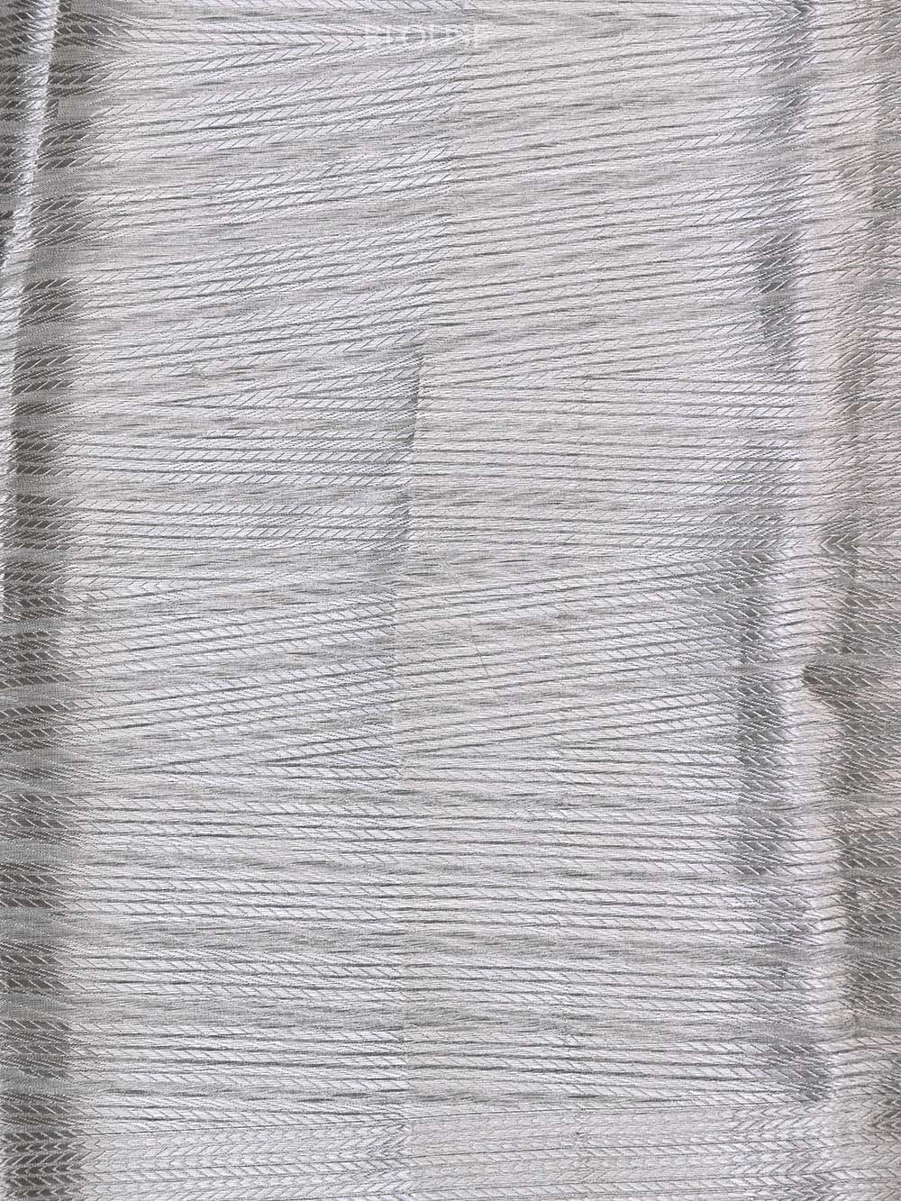 Light Grey Tissue Handloom Banarasi Lehenga - Sacred Weaves