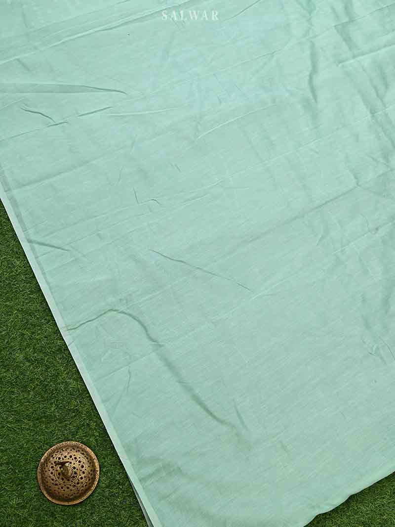Sea Green Organza Handloom Banarasi Suit - Sacred Weaves