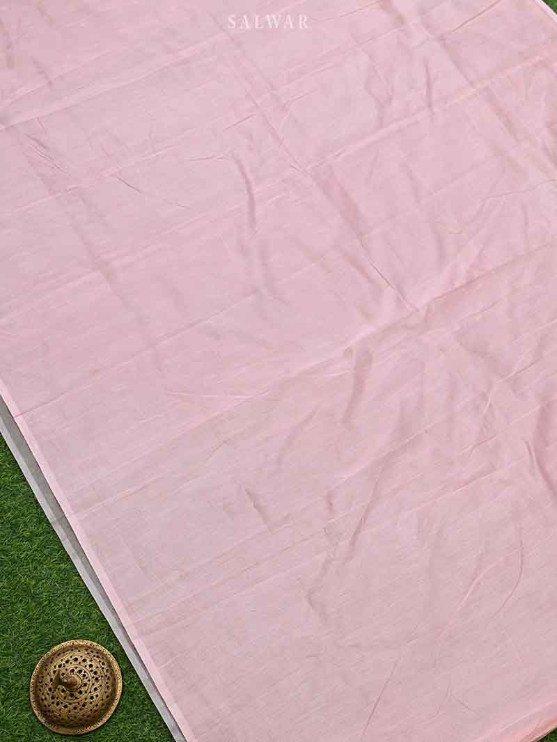 Light Pink Organza Handloom Banarasi Suit - Sacred Weaves