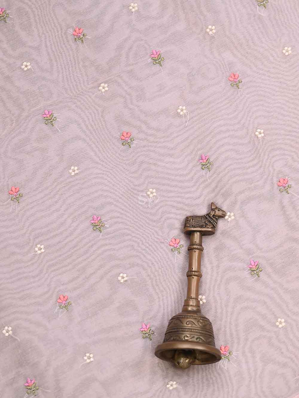 Powder Pink Organza Handloom Banarasi Suit - Sacred Weaves