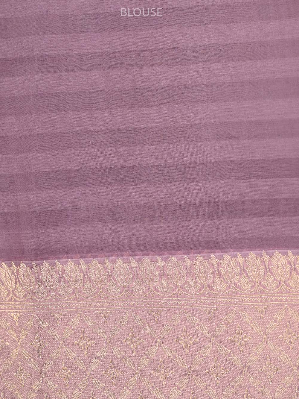 Onion Pink Booti Organza Handloom Banarasi Saree - Sacred Weaves
