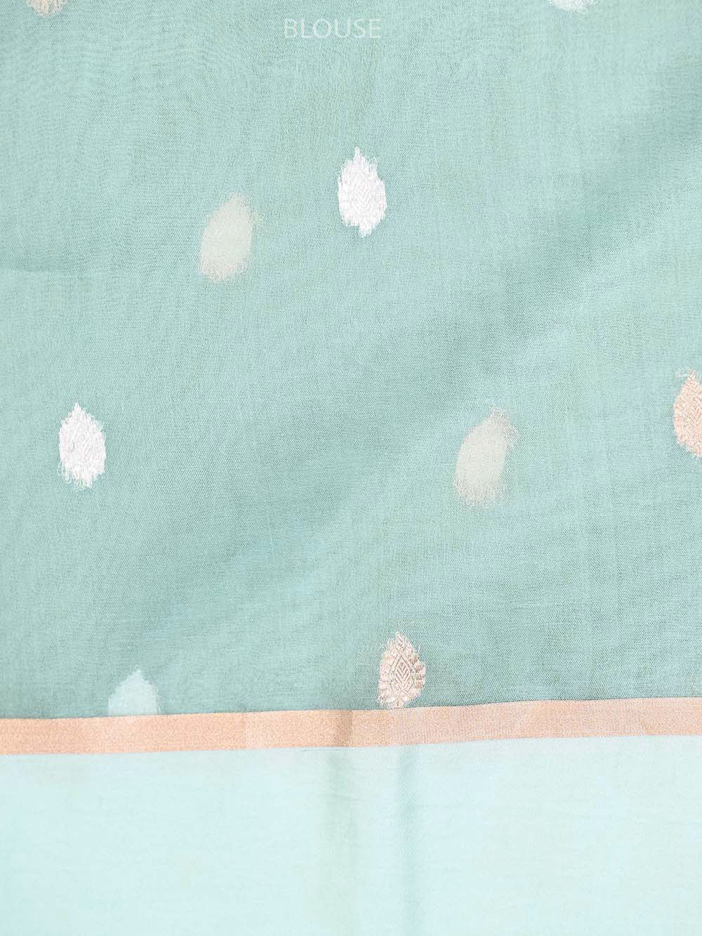 Sea Green Organza Handloom Banarasi Saree - Sacred Weaves