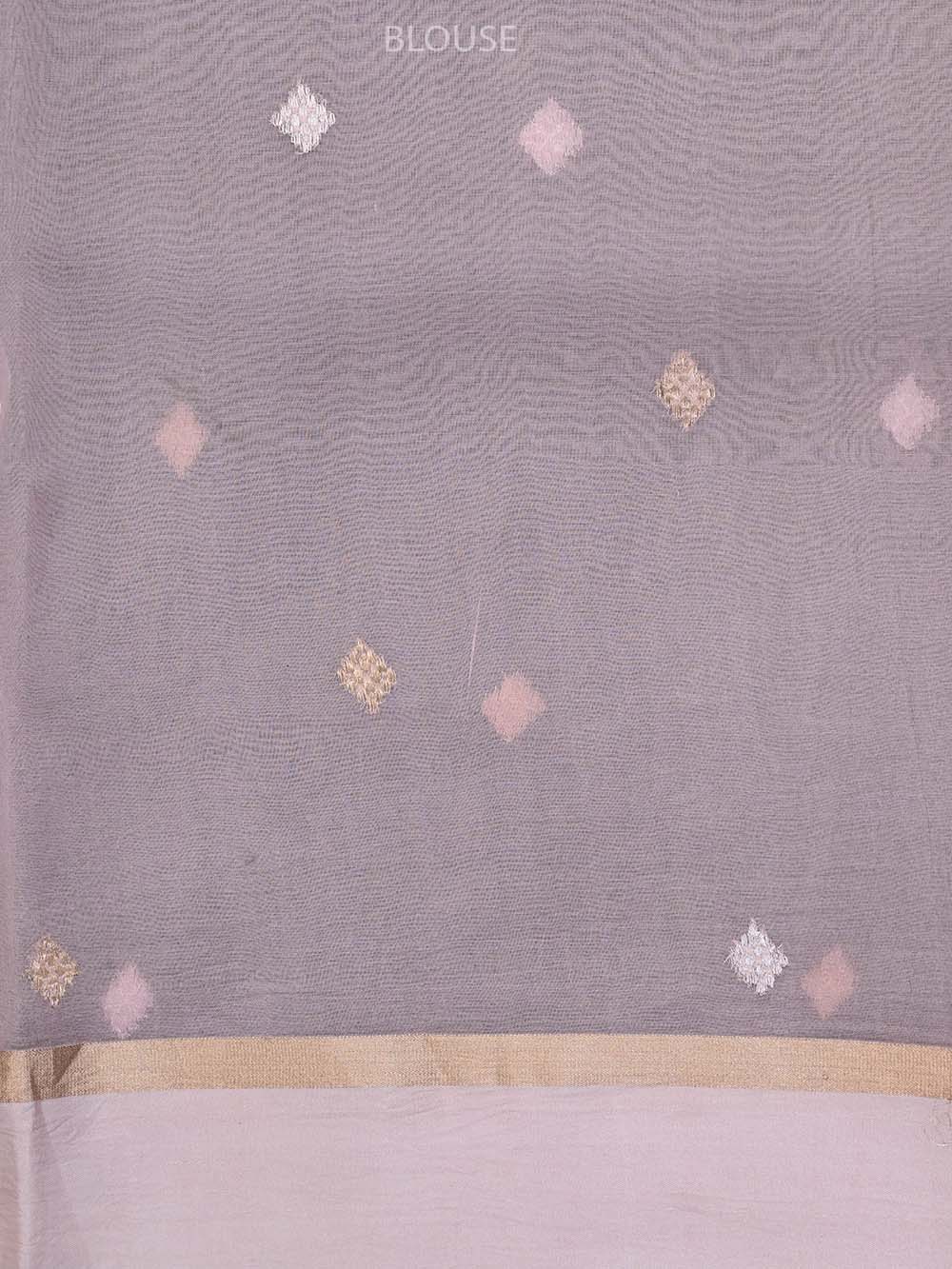 Pastel Pink Organza Handloom Banarasi Saree - Sacred Weaves