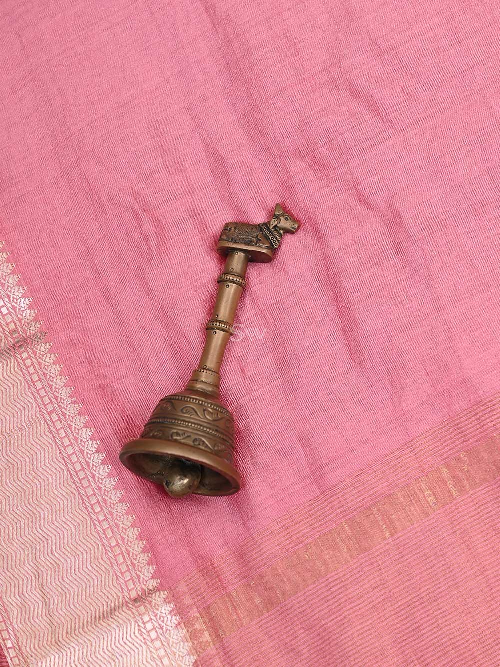Light Coral Pink Chiniya Silk Handloom Banarasi Saree - Sacred Weaves