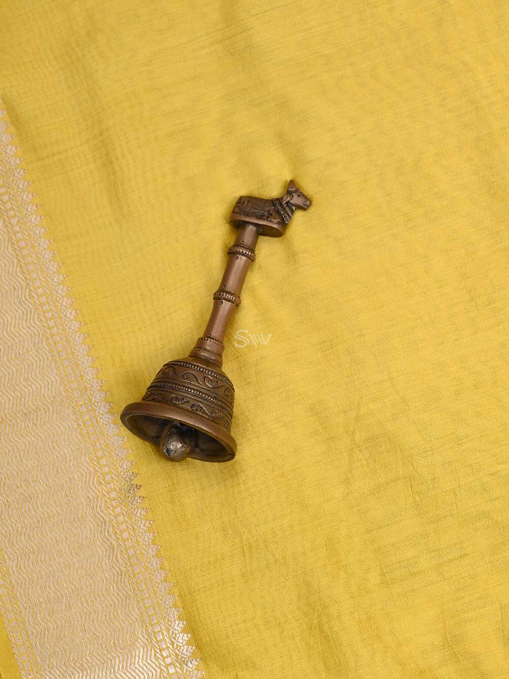 Yellow Chiniya Silk Handloom Banarasi Saree - Sacred Weaves