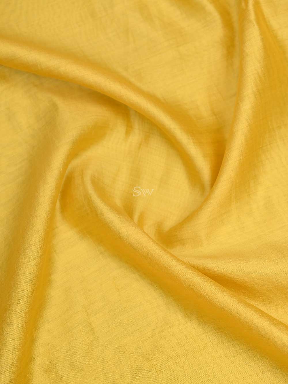 Yellow Chiniya Silk Handloom Banarasi Saree - Sacred Weaves