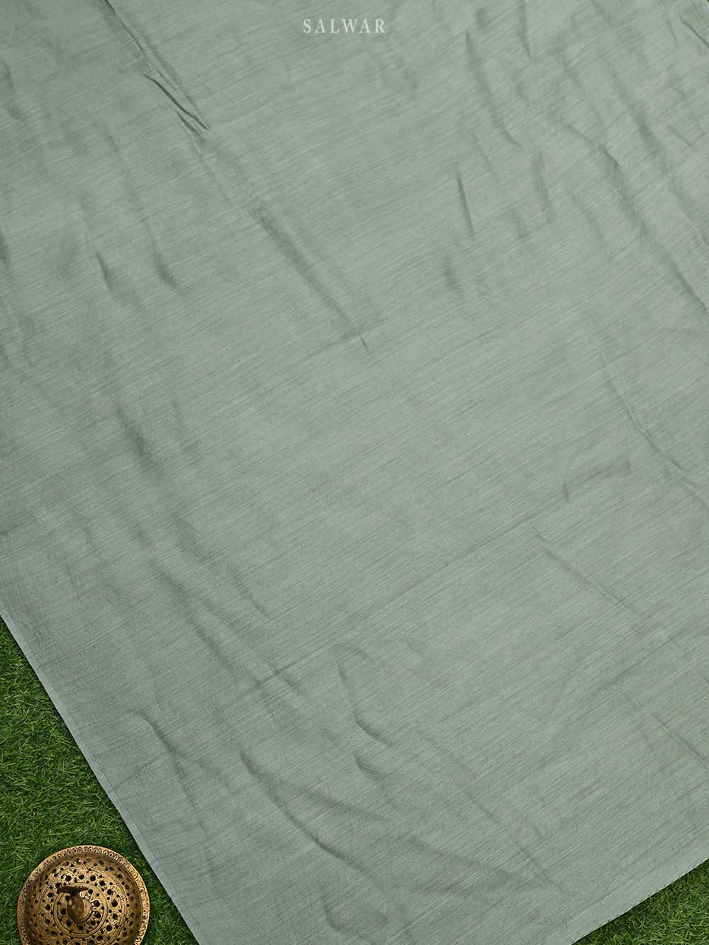 Pastel Mint Green Tussar Silk Handloom Banarasi Suit - Sacred Weaves