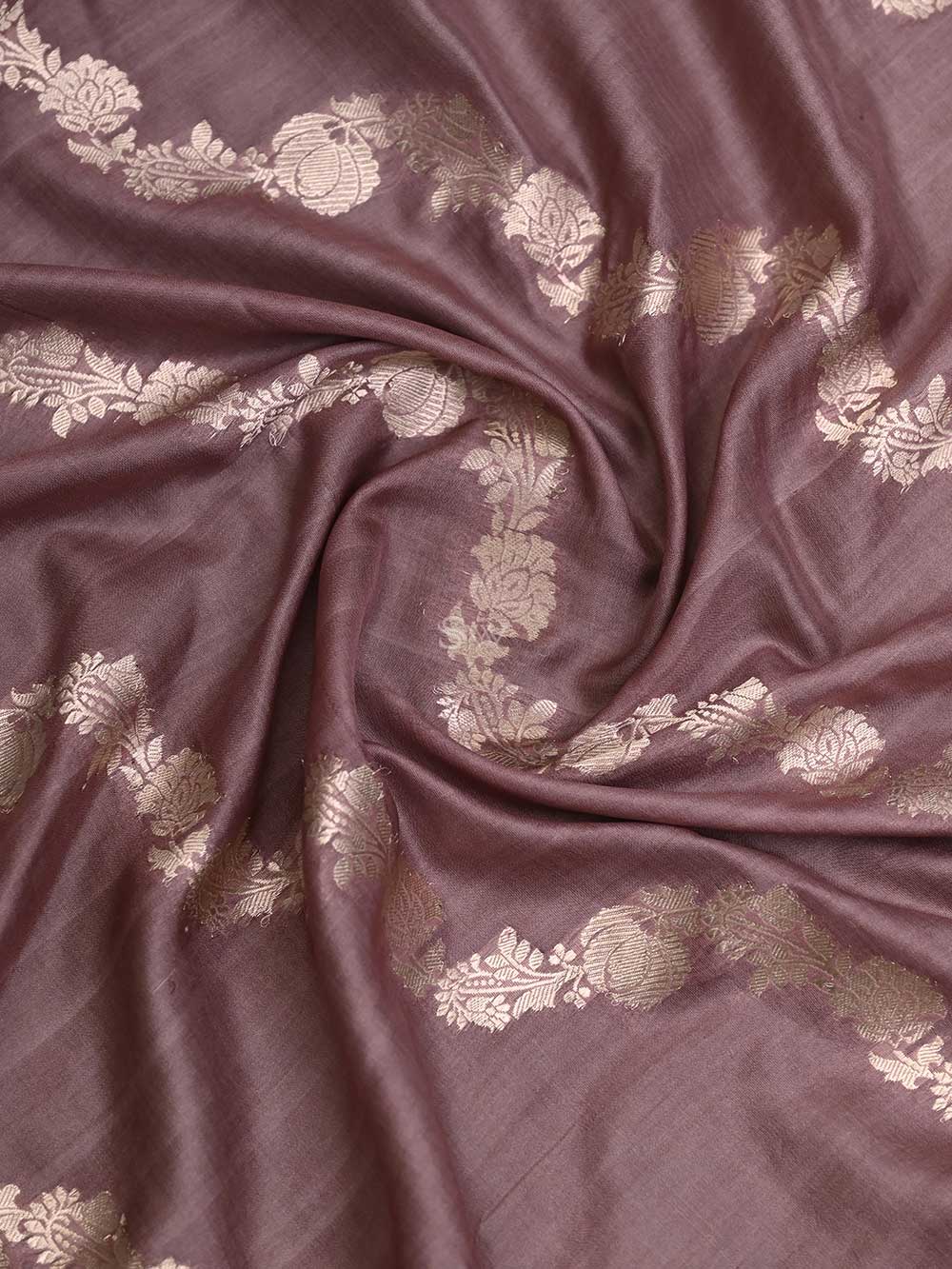 Dusty Pink Tussar Silk Handloom Banarasi Suit - Sacred Weaves