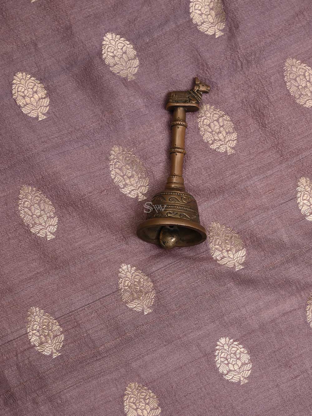 Dusty Pink Tussar Silk Handloom Banarasi Suit - Sacred Weaves